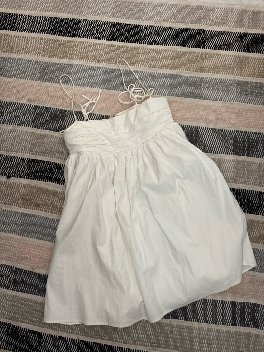 Reformation Cream Tie-Strap Sundress